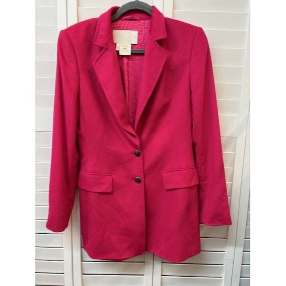 Escada Pink‎ Wool Blazer Jacket 36 Made In Italy